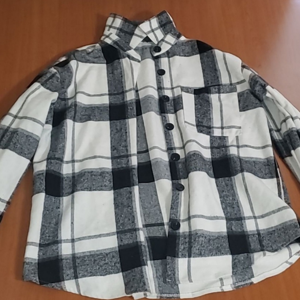 SHEIN LUNE Plaid Print Drop Shoulder Coat